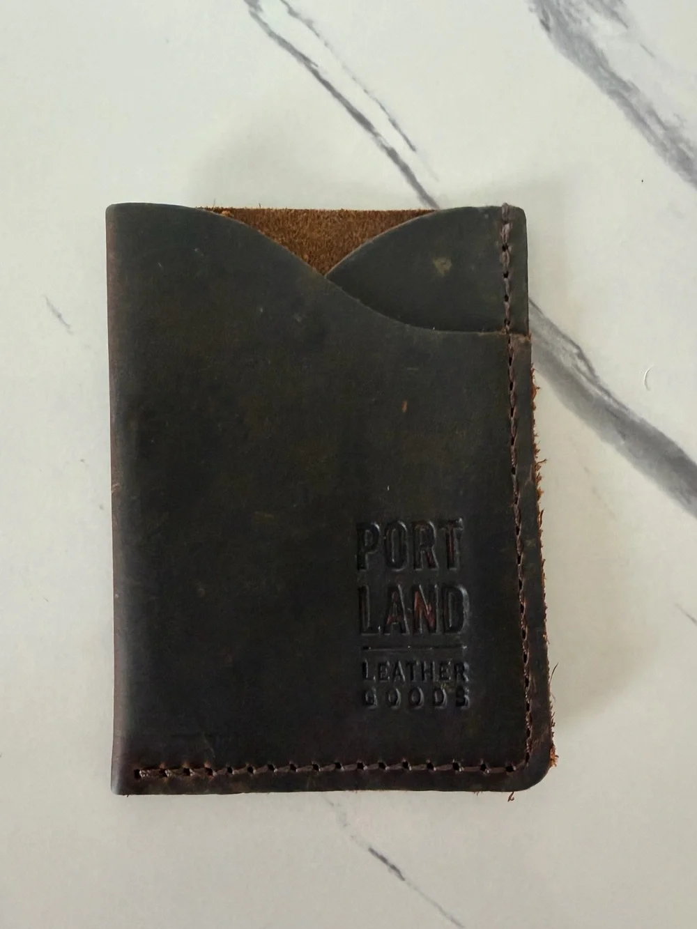 Portland Leather Goods Brown Leather Minimalist Card Wallet